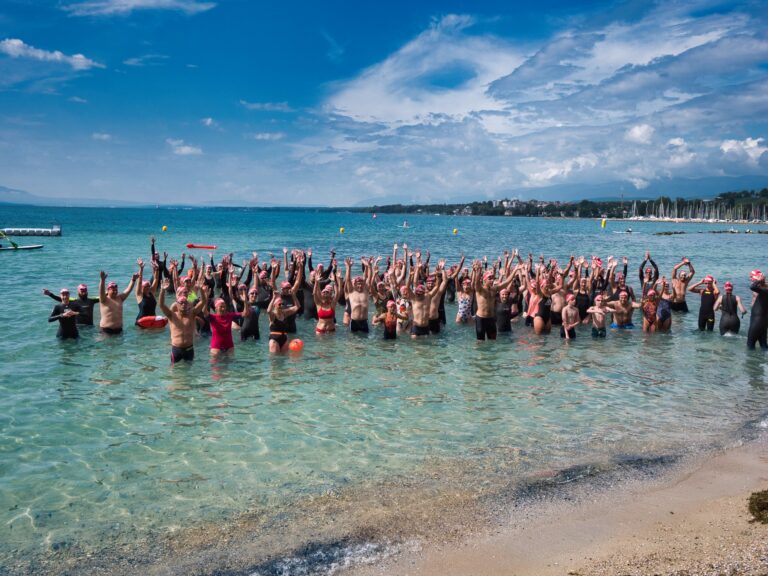 Nageurs avant le départ de l'OpenSwim Prangins
