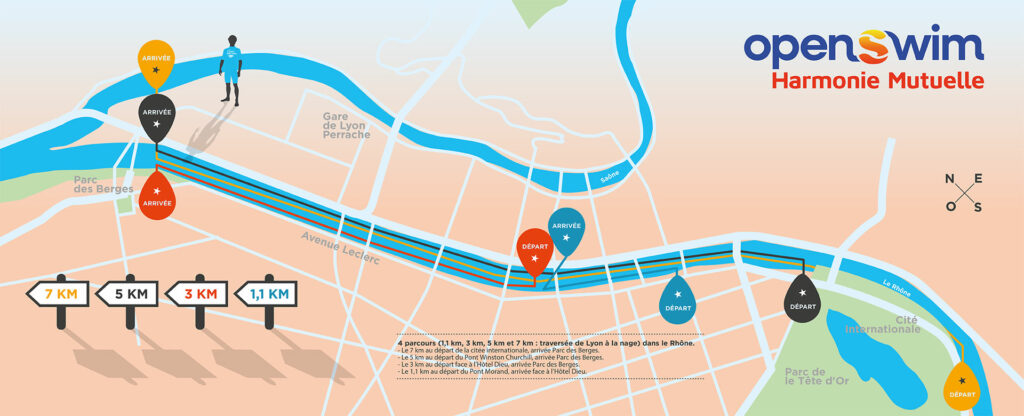 Parcours OpenSwim Harmonie Mutuelle Lyon